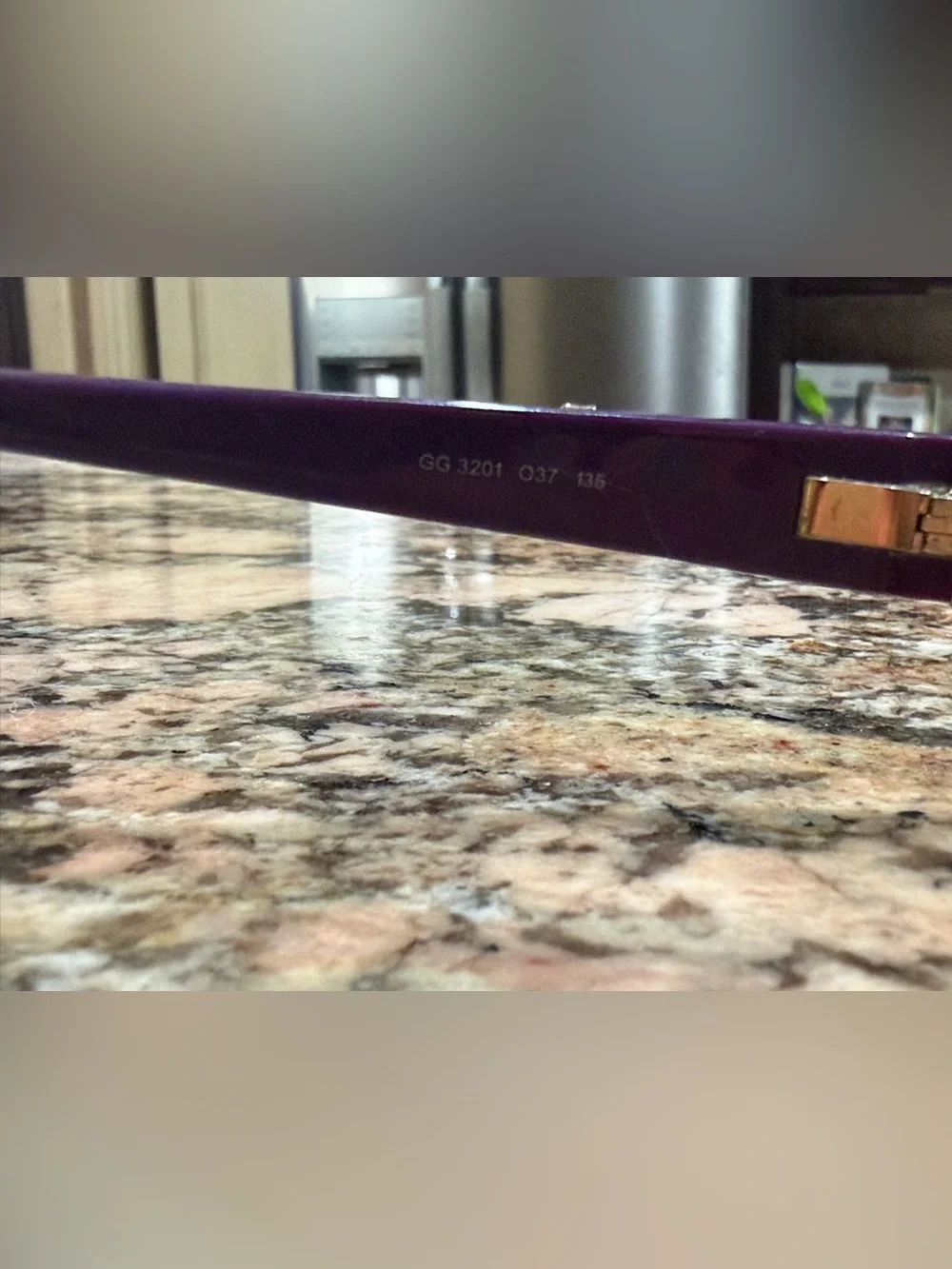 Gucci Purple Designer Women’s Prescription Eyeglass Frames with Gold Logo